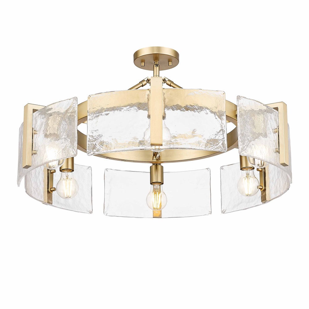 Golden Lighting Aenon 6-light Semi-Flush Mount in Brushed Champagne Brass